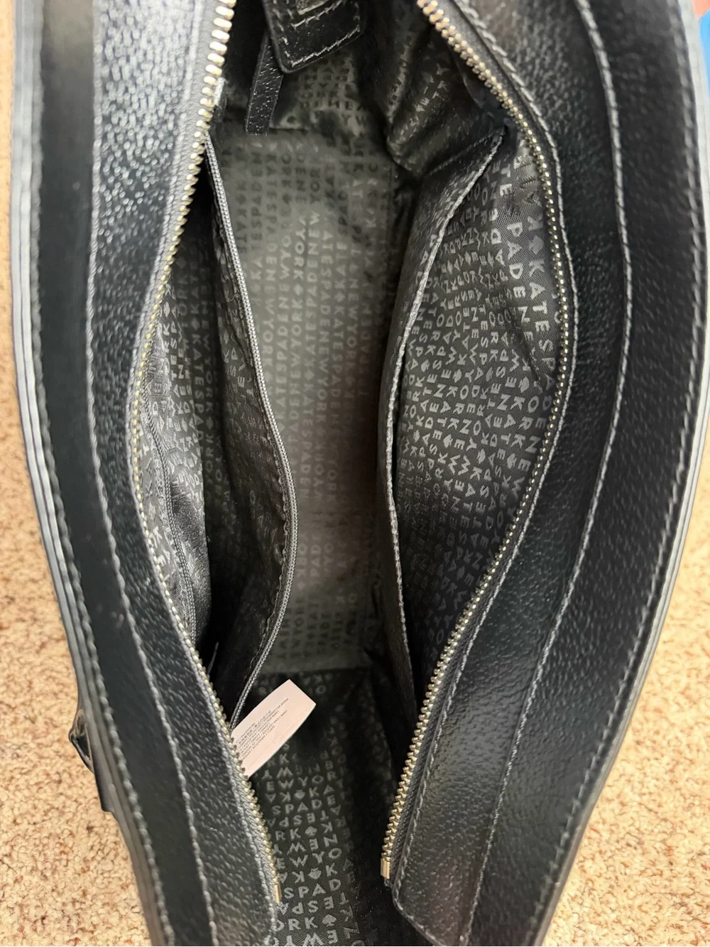 kate spade Black Pebbled Leather Satchel with Top Handles